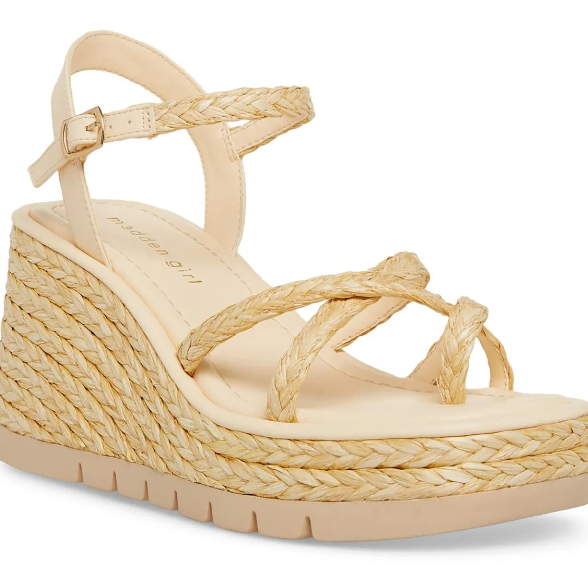Vault Raffia Cushioned Footbed Wedge Sandals