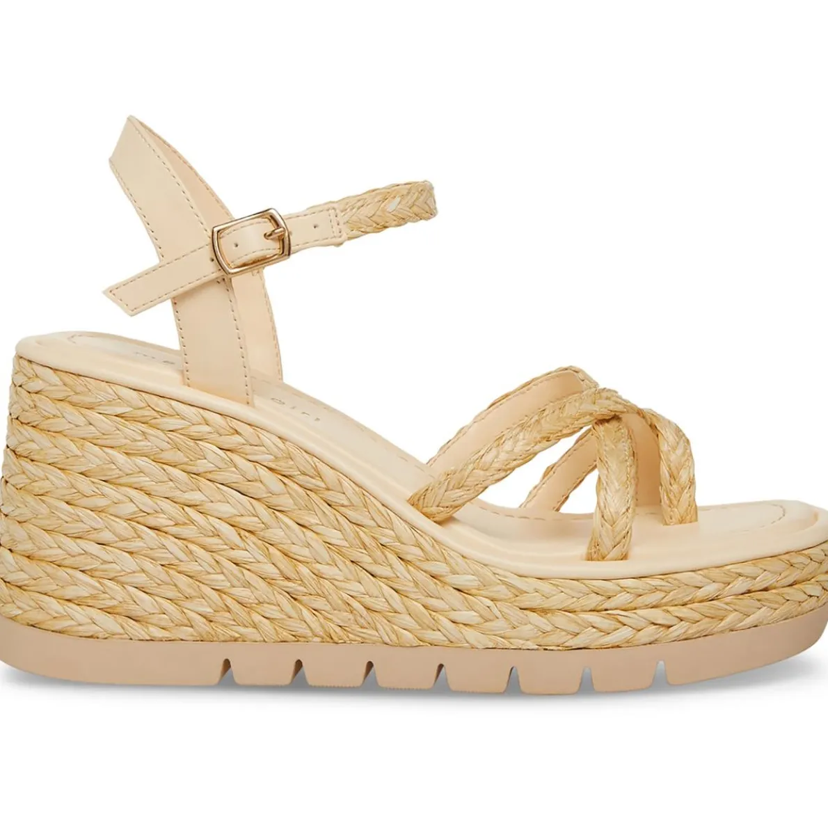 Vault Raffia Cushioned Footbed Wedge Sandals
