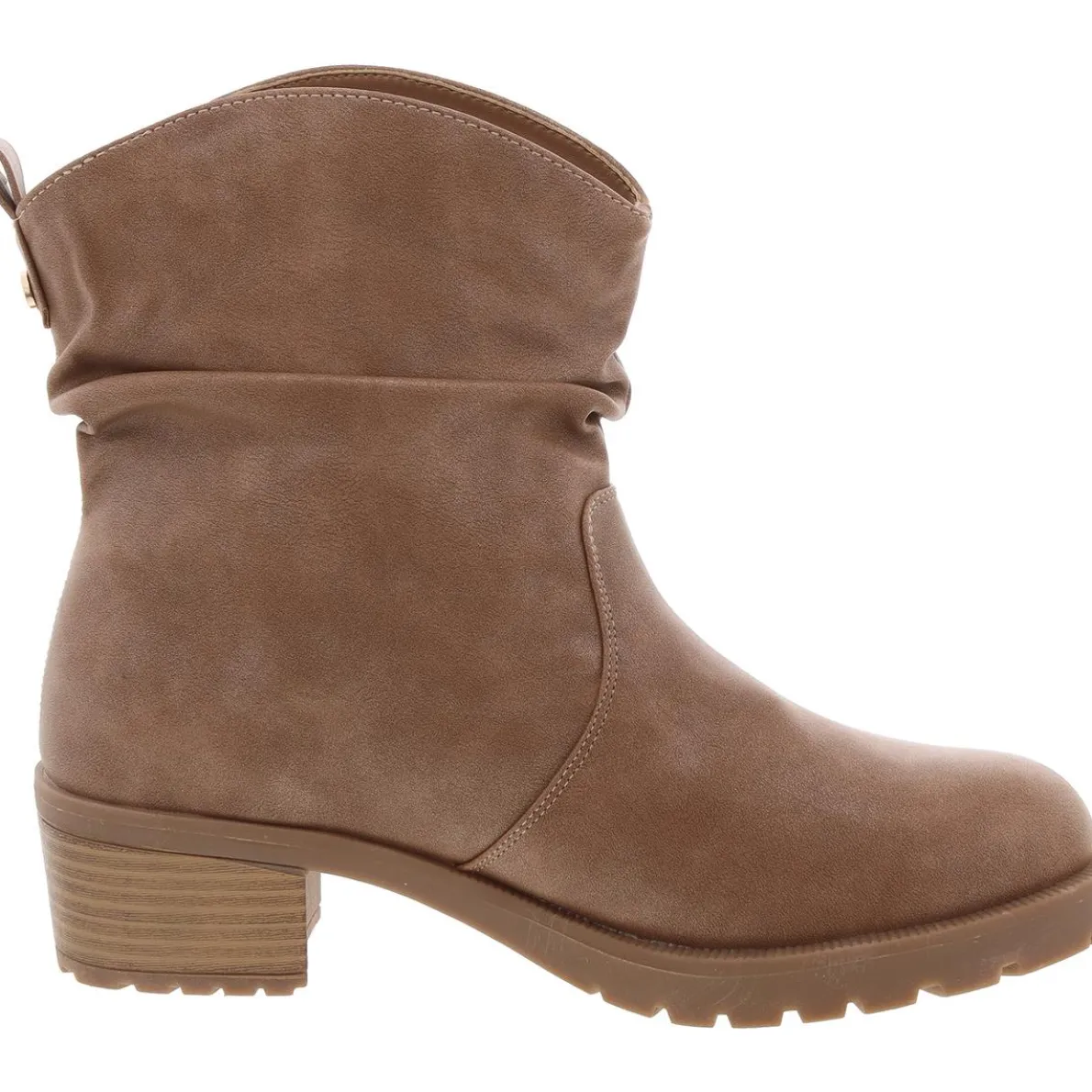 Block Heel Faux Leather Chelsea Boots