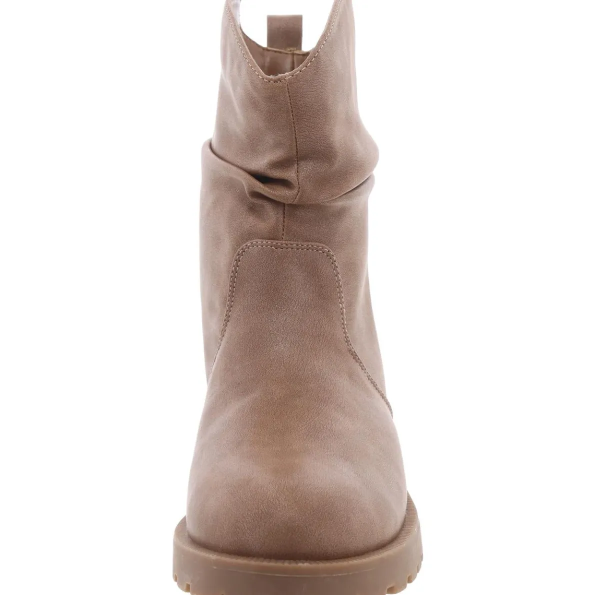 Block Heel Faux Leather Chelsea Boots