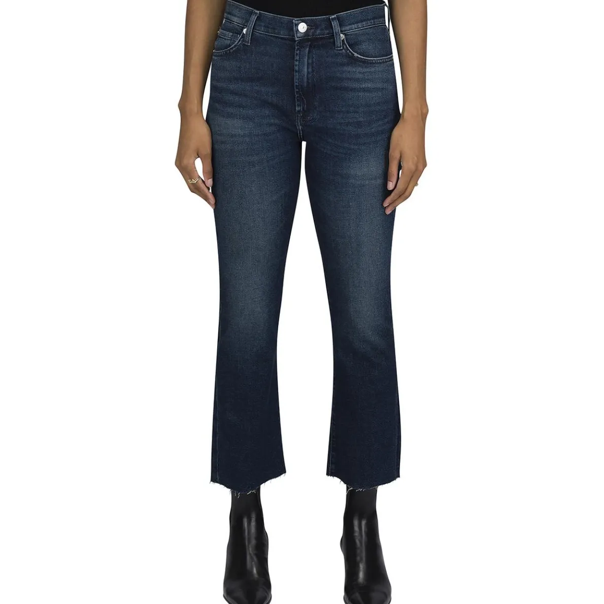 Raw Hem Denim Bootcut Jeans