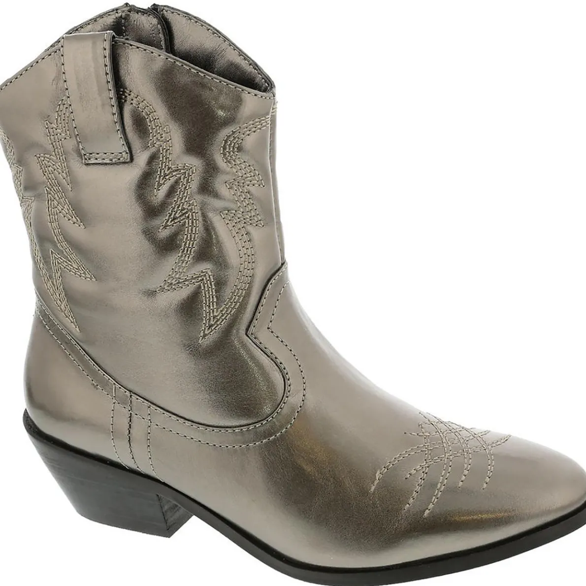 Reba Metallic Zipper Cowboy, Western Boots