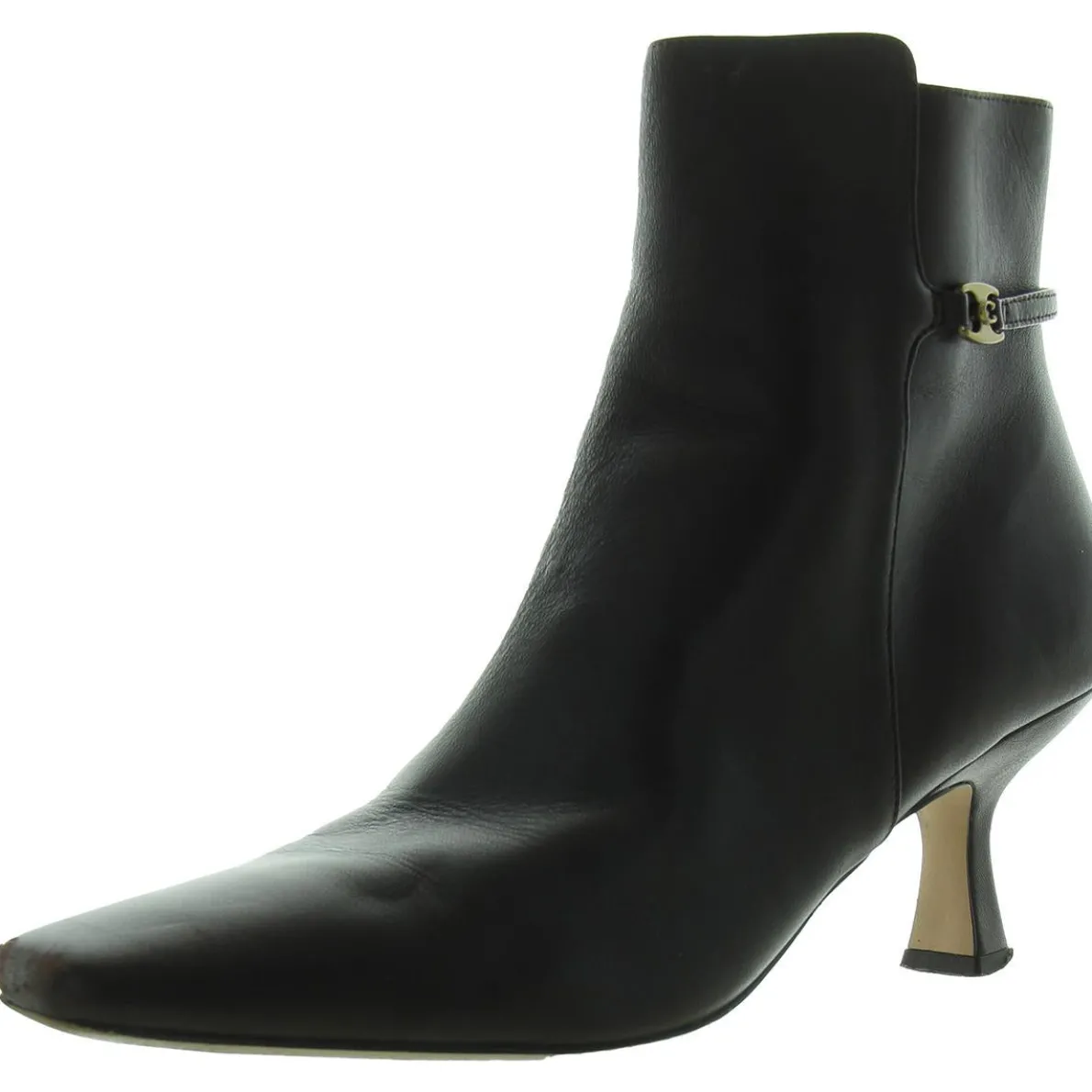 Rebecca Leather Kitten Heel Booties