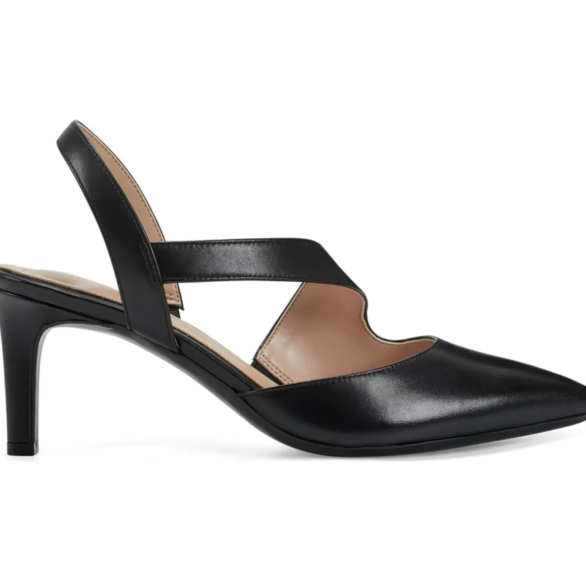 Recruit Leather Slip On Slingback Heels