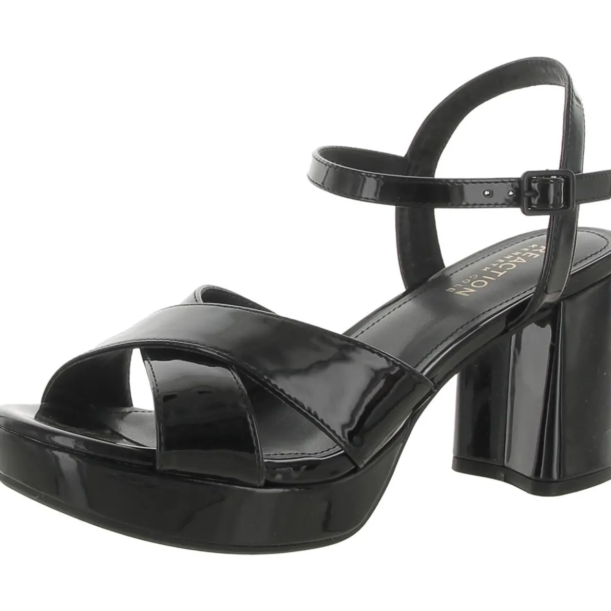 Reeva Patent Ankle Strap Block Heel