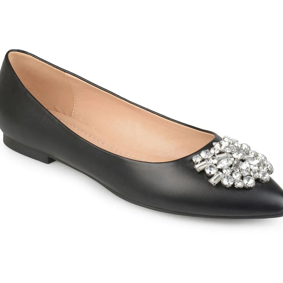 Renzo Faux Leather Embellished Flats Shoes