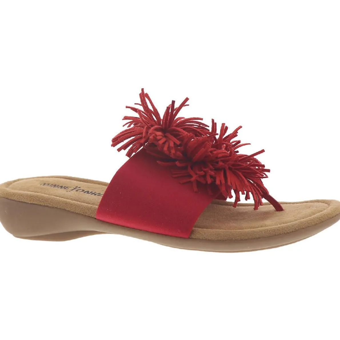 Tricia Fringe Slip On Thong Sandals