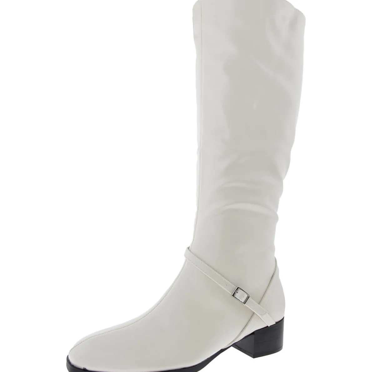 RHIANAH Buckle Faux Leather Knee-High Boots