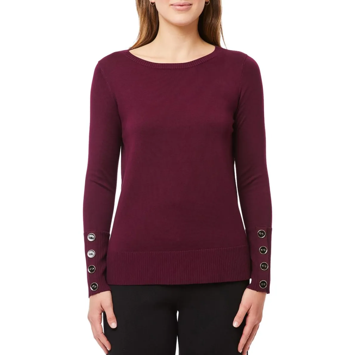 Ribbed Boat Neck Blouse