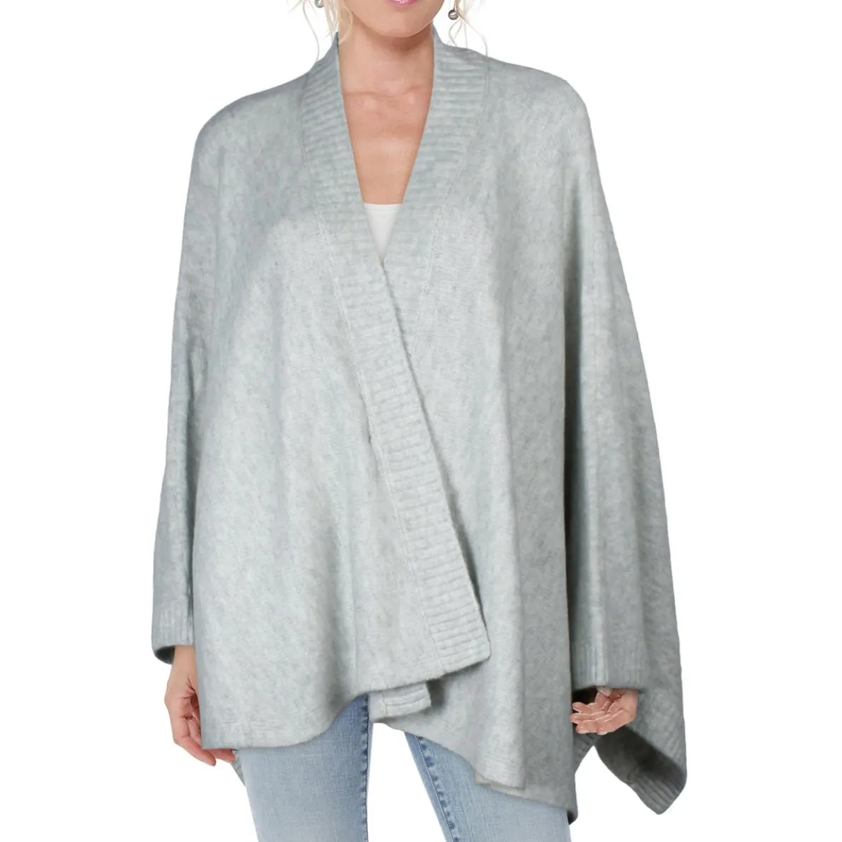 Ribbed Trim Knit Cardigan Sweater