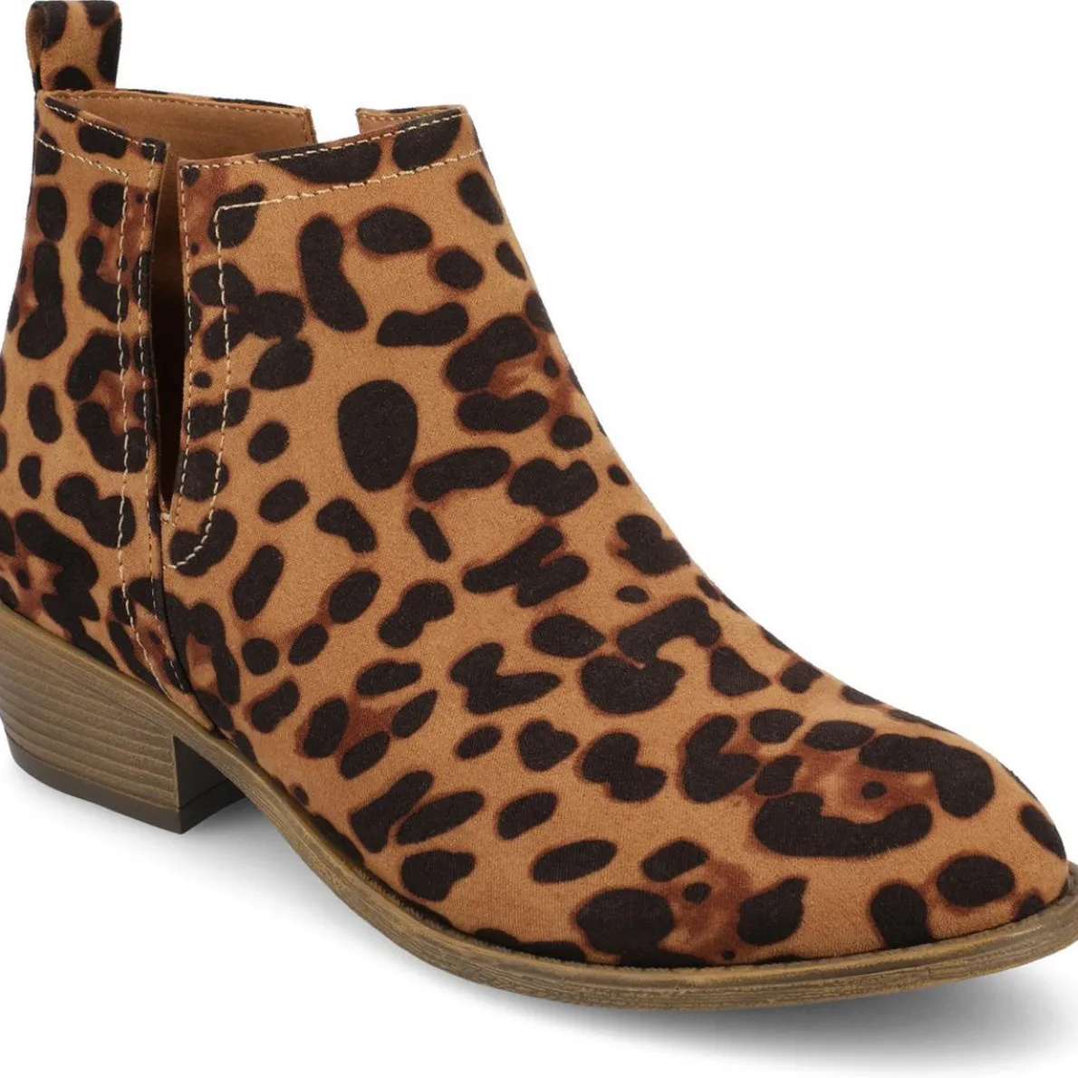 Rimi Faux Suede Stacked Ankle Boots