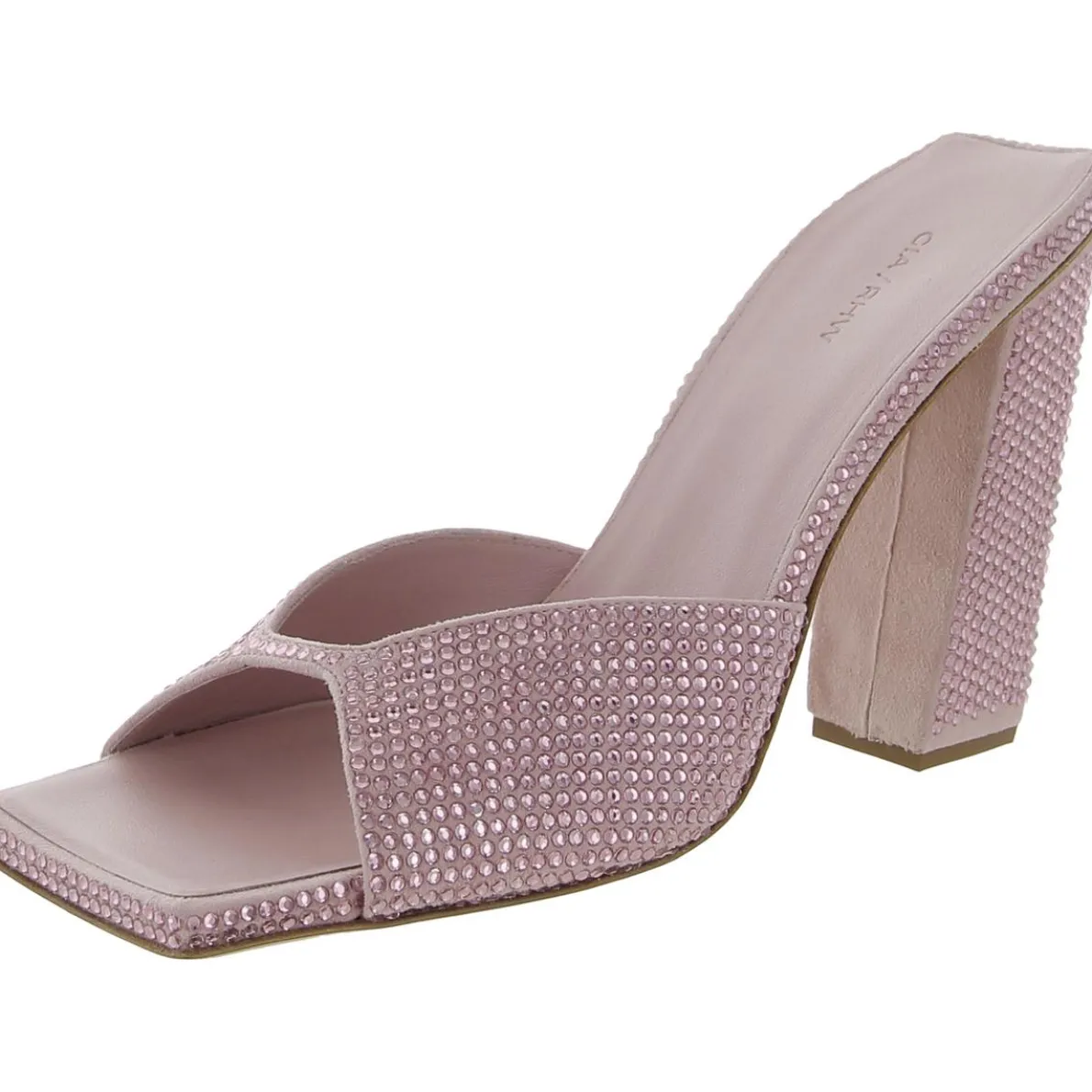 Rosie 14 Strass Suede Peep-Toe Slide Sandals