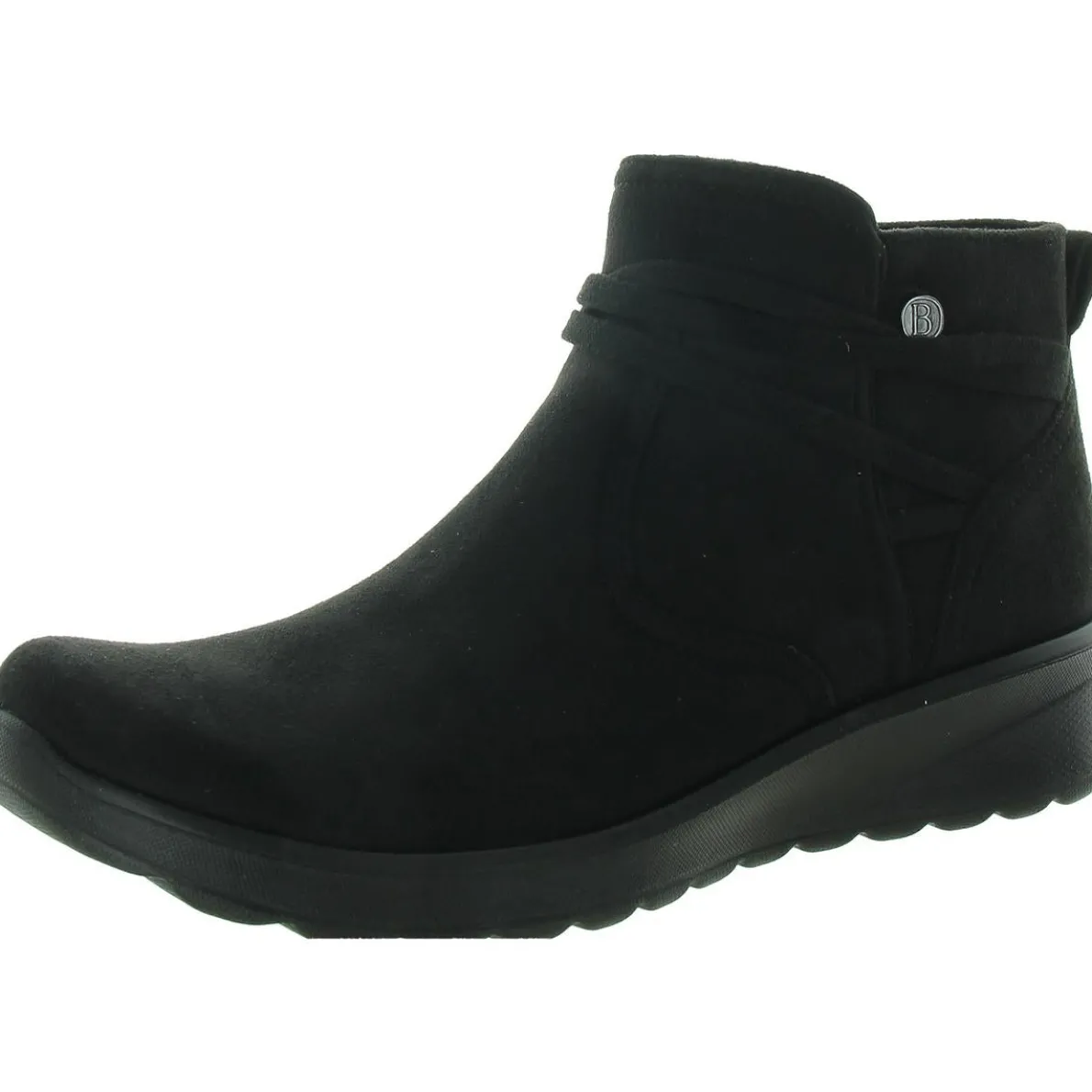 Round Toe Side Zipper Ankle Boots