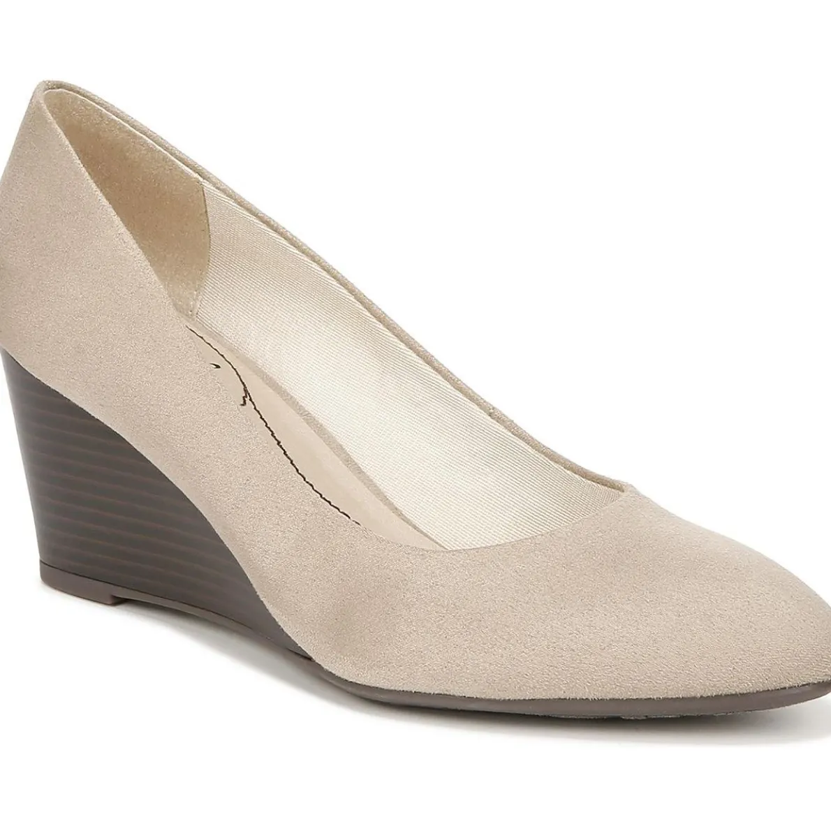 Round Toe Slip On Wedge Heels