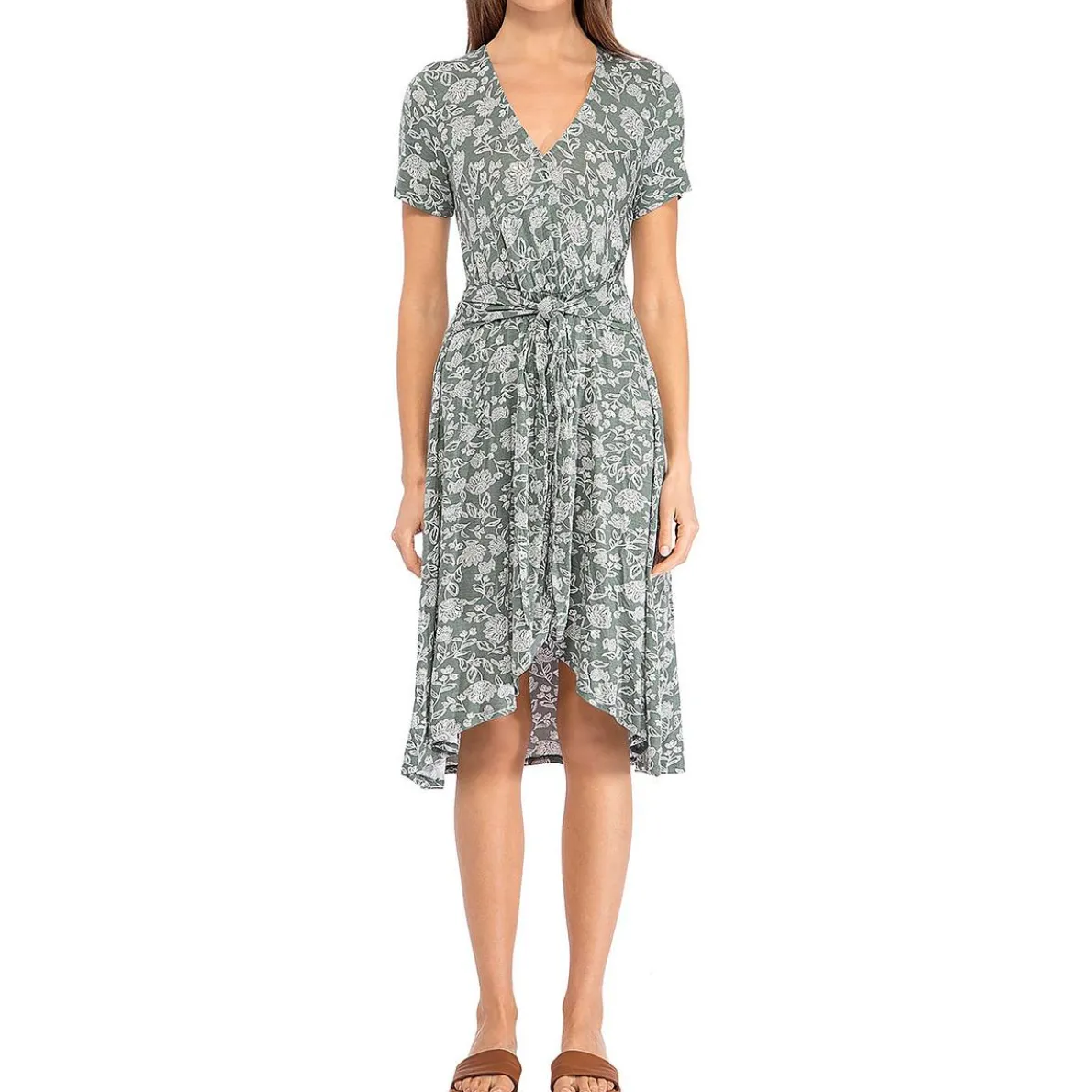 Rowan Short Sleeve Midi Wrap Dress