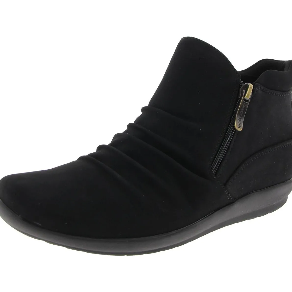 Zipper Faux Suede Ankle Boots