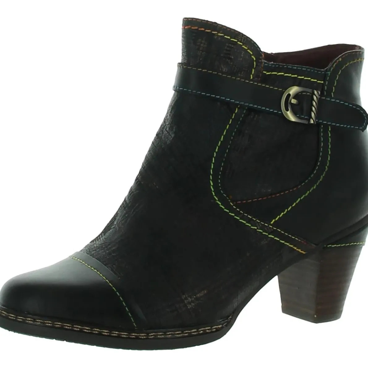 Captivate Leather Rainbow Ankle Boots