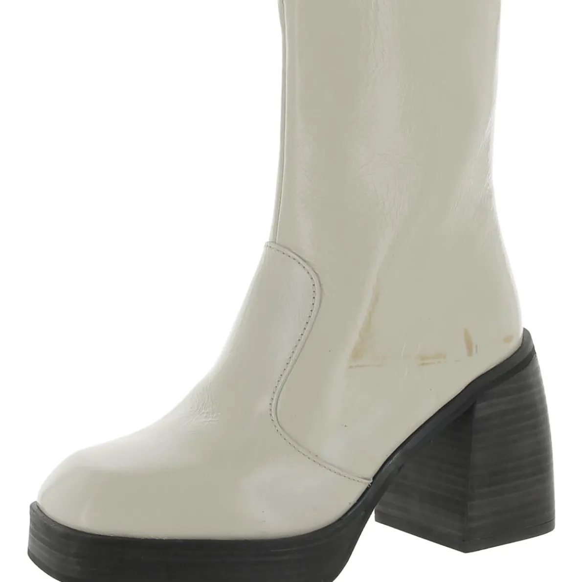 Ruby Shine Patent Leather Block Heel Ankle Boots