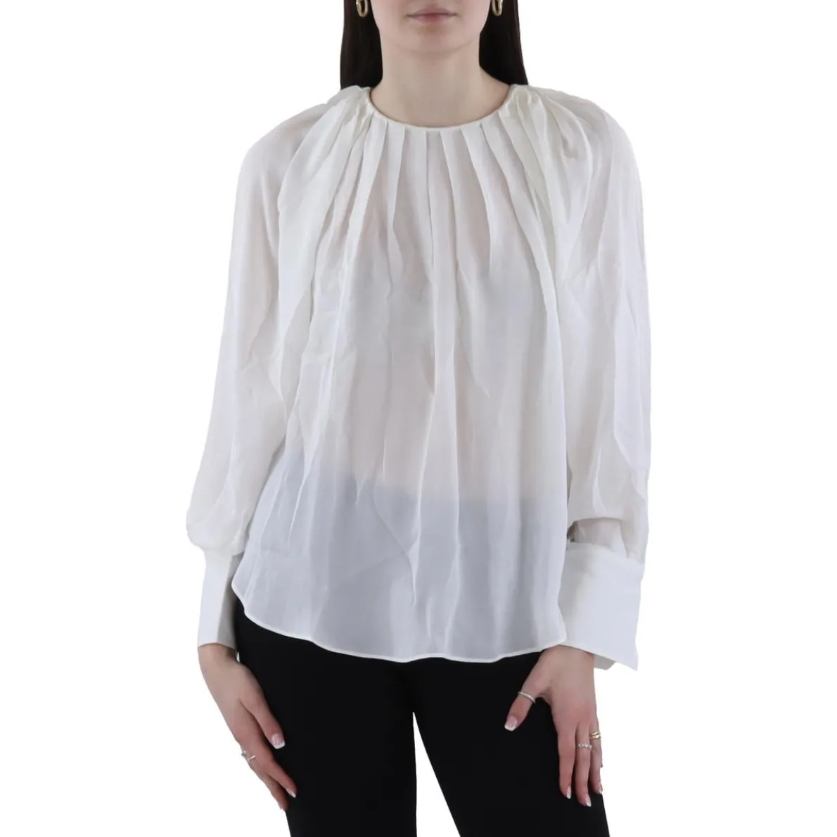 Ruched Silk Blouse