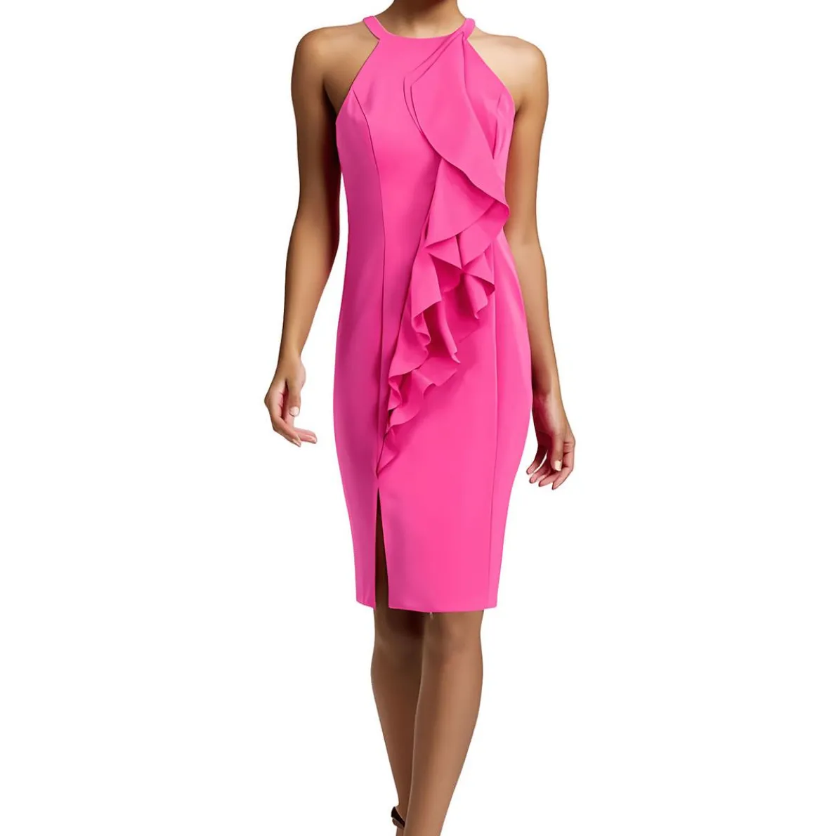 Ruffled Crepe Bodycon Dress