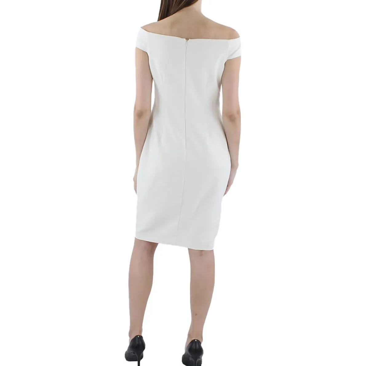 Knot-Front Crepe Cocktail And Party Dress