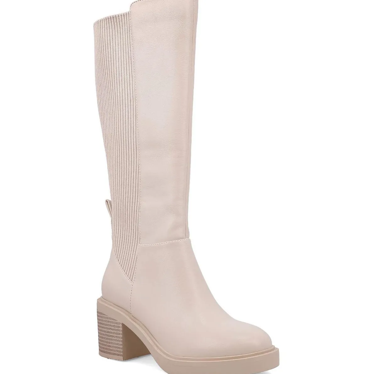 GS1527305 Two Tone Leather Knee-High Boots