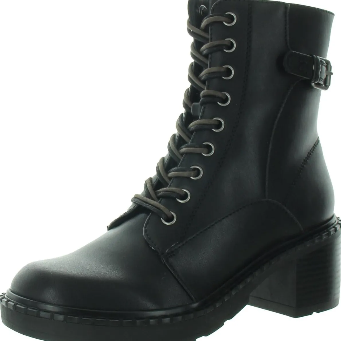Paxon Zipper Faux Leather Combat & Lace-Up Boots