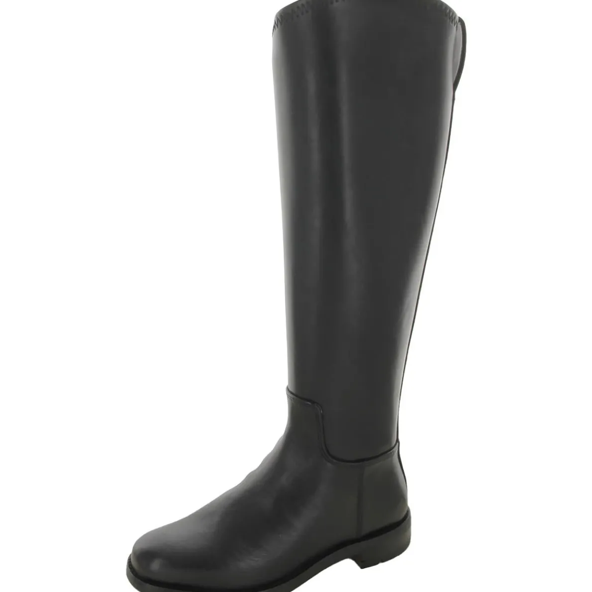 Leather Round Toe Knee-High Boots