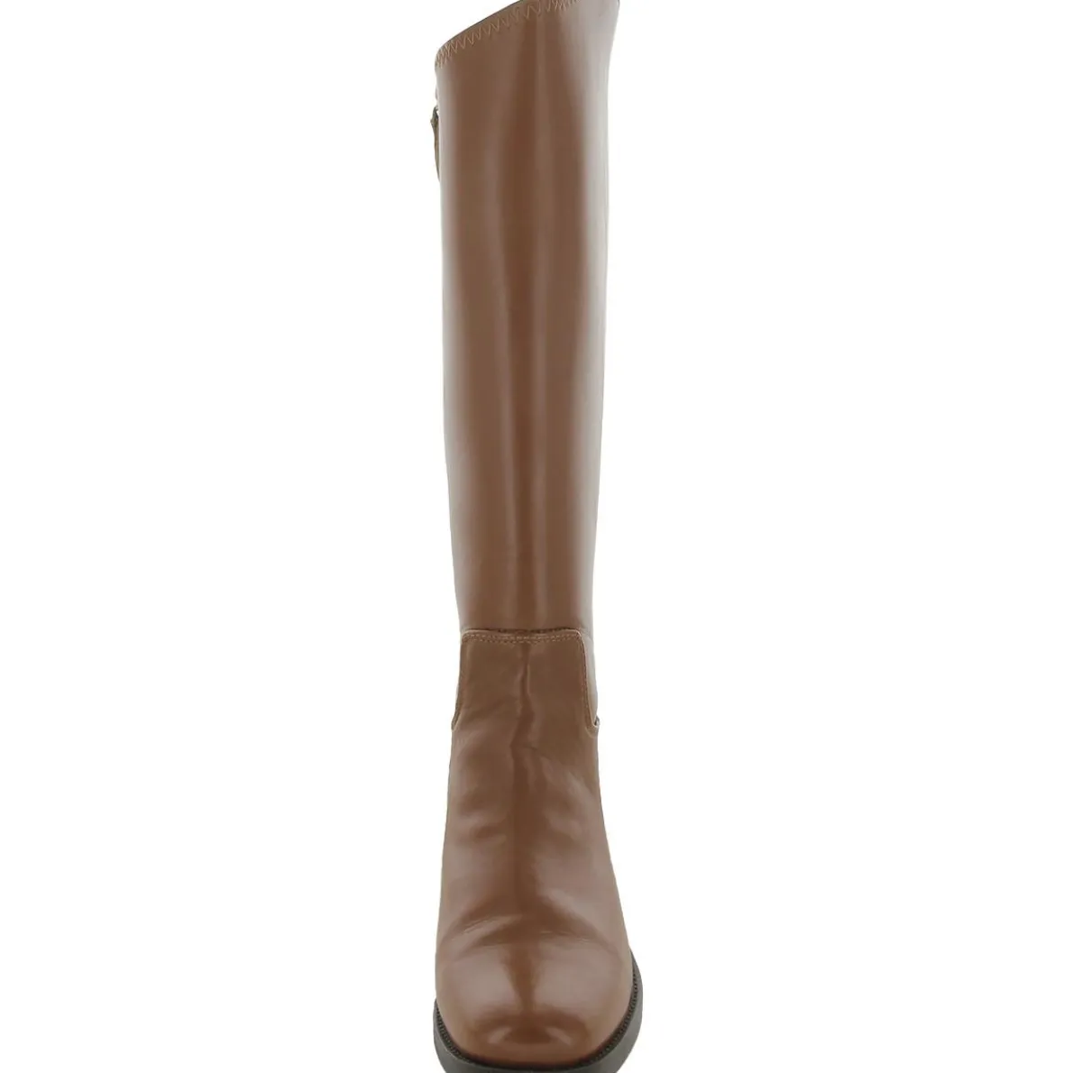 Leather Round Toe Knee-High Boots