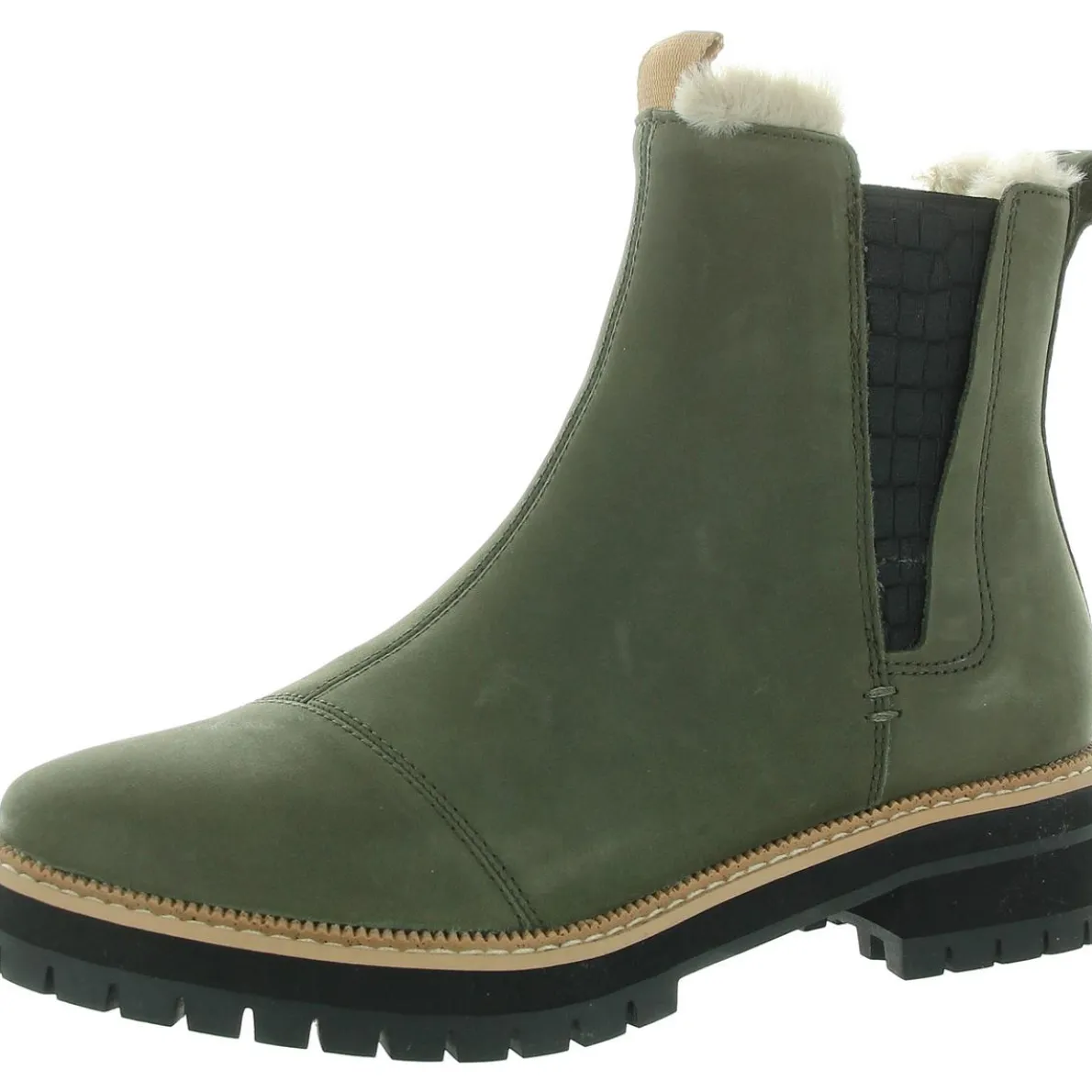 Stretch Leather Ankle Boots