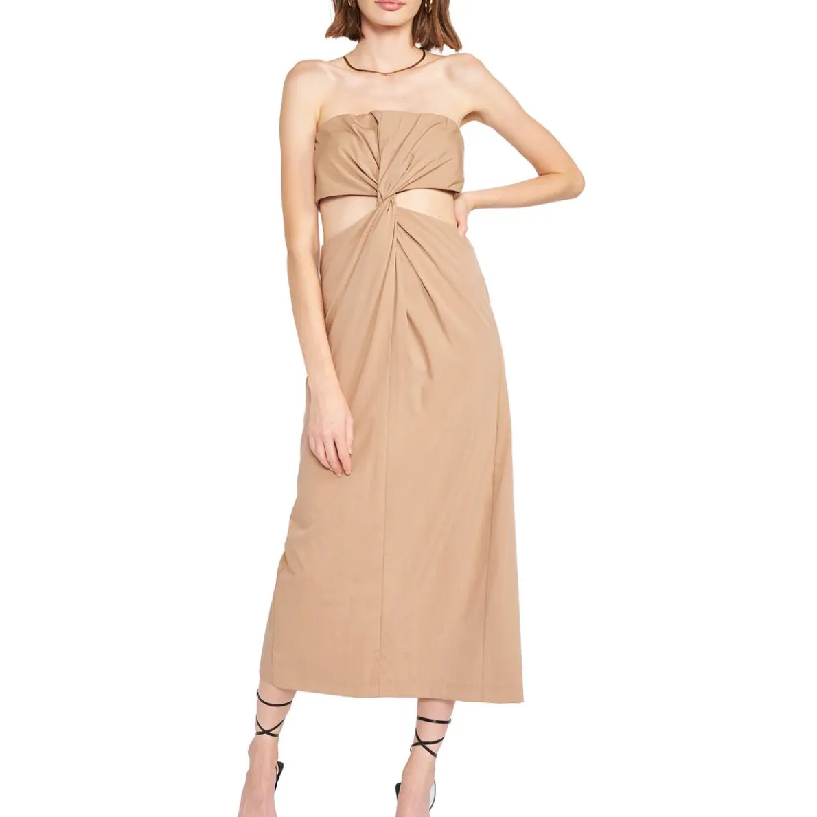 Beverly Strapless Cut-Out Midi Dress