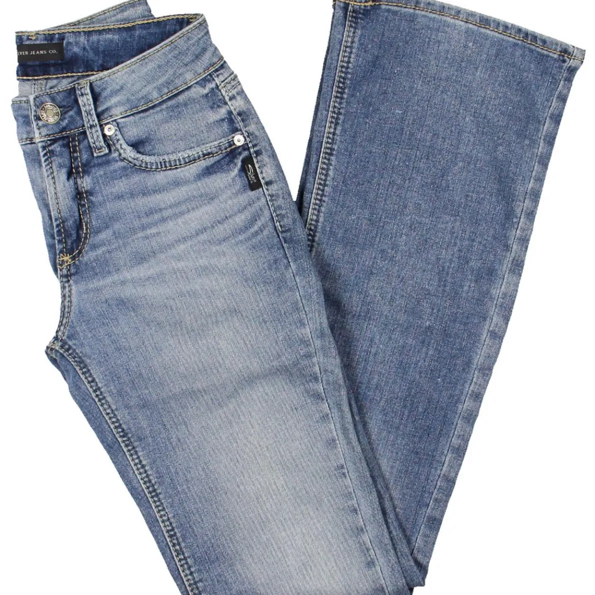 Plus Suki Med Wash Embroidered Bootcut Pants