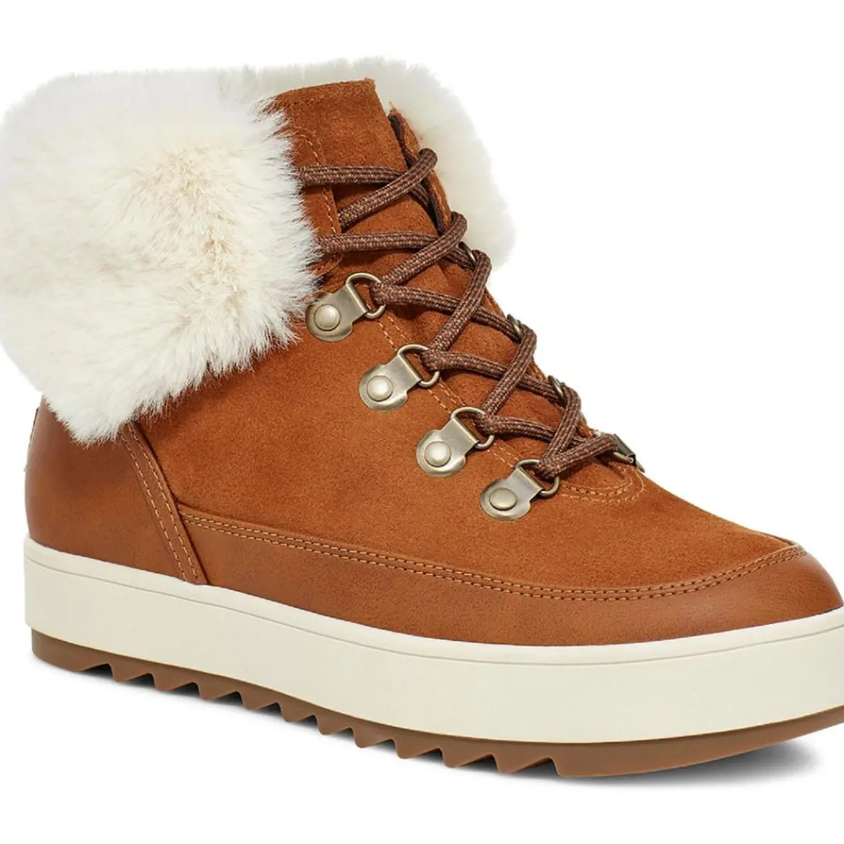 Tynlee Leather Faux Fur Ankle Boots