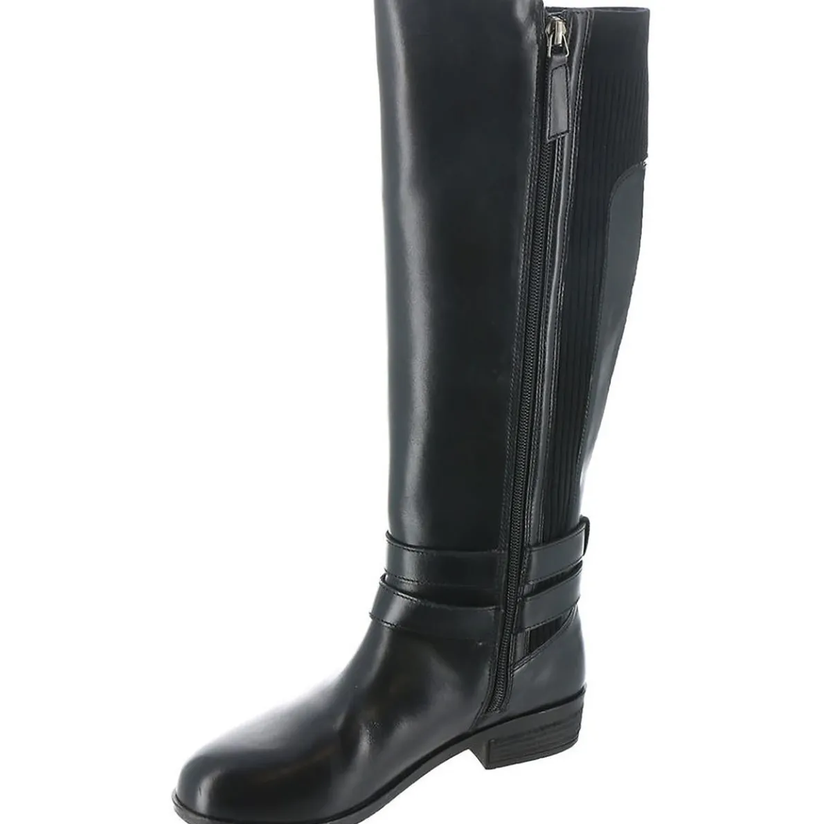Bonnie Leather Stacked Heel Knee-High Boots