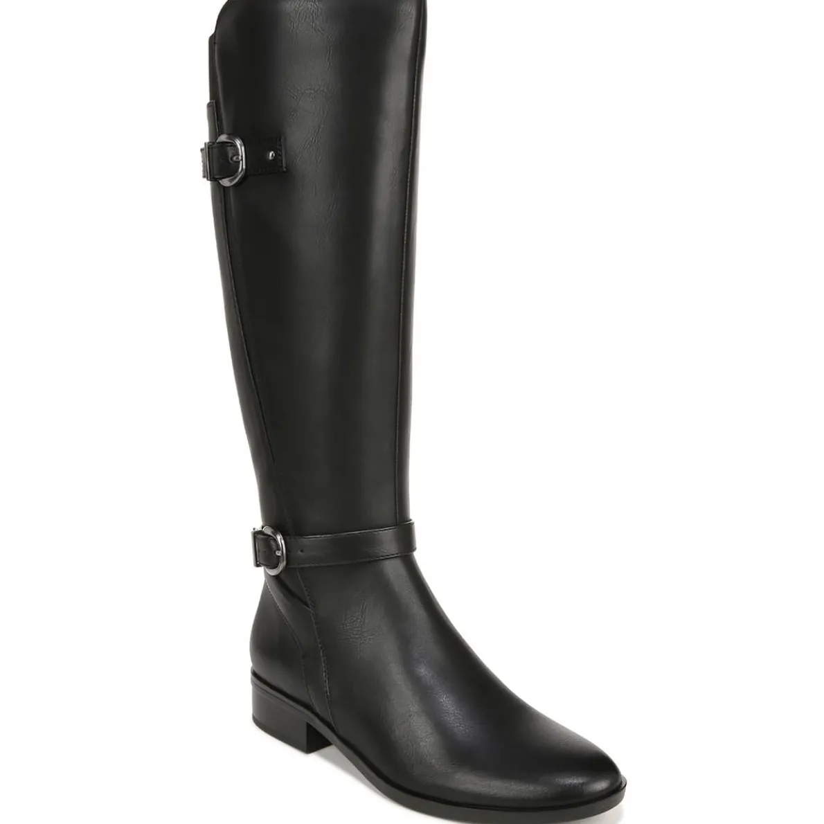 Sahara Faux Leather Belted Knee-High Boots