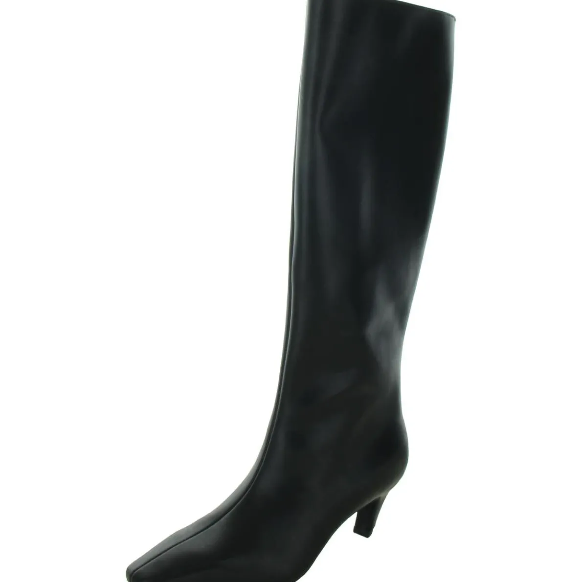 Sameya Zipper Faux Leather Knee-High Boots