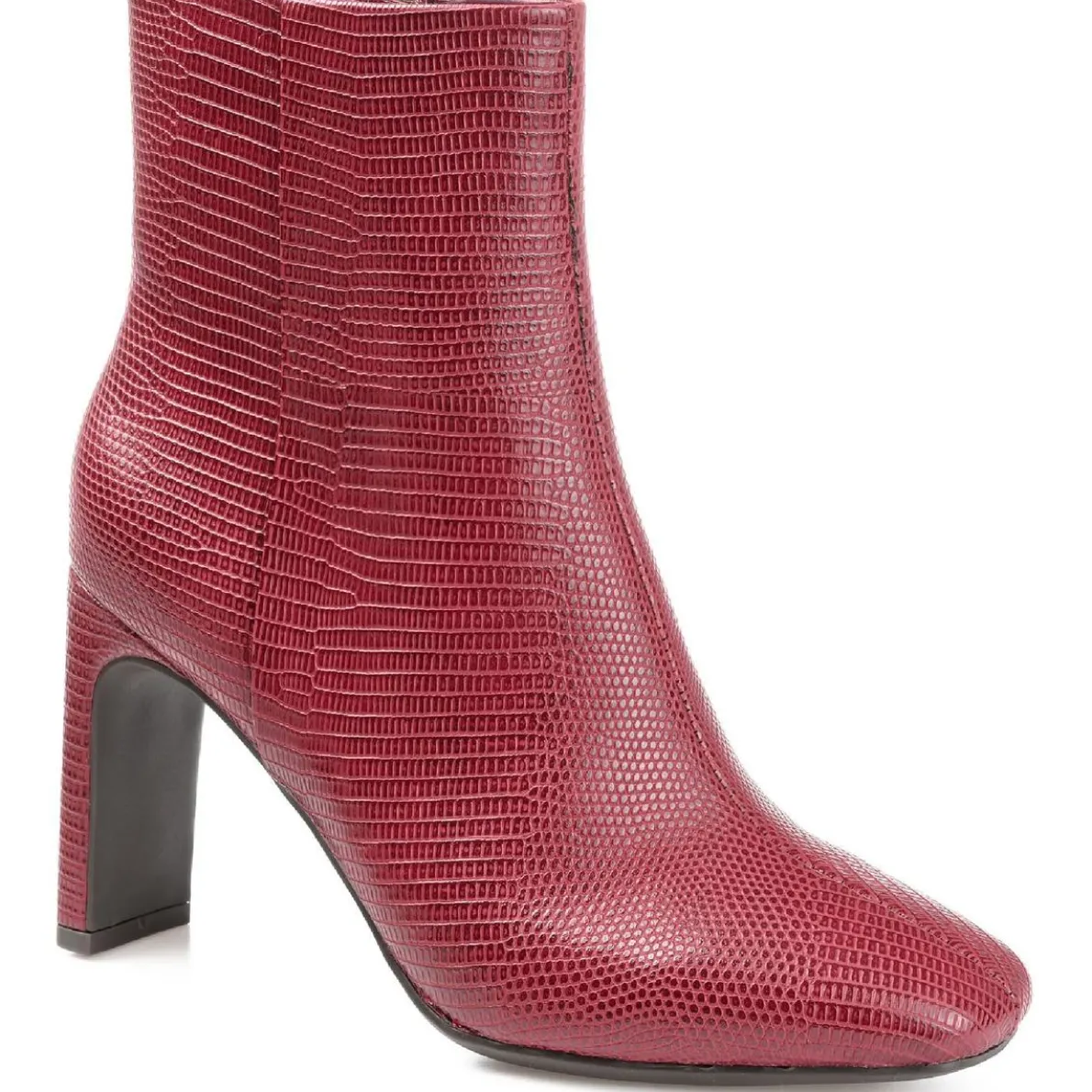 Sarla Faux Leather Embossed Ankle Boots