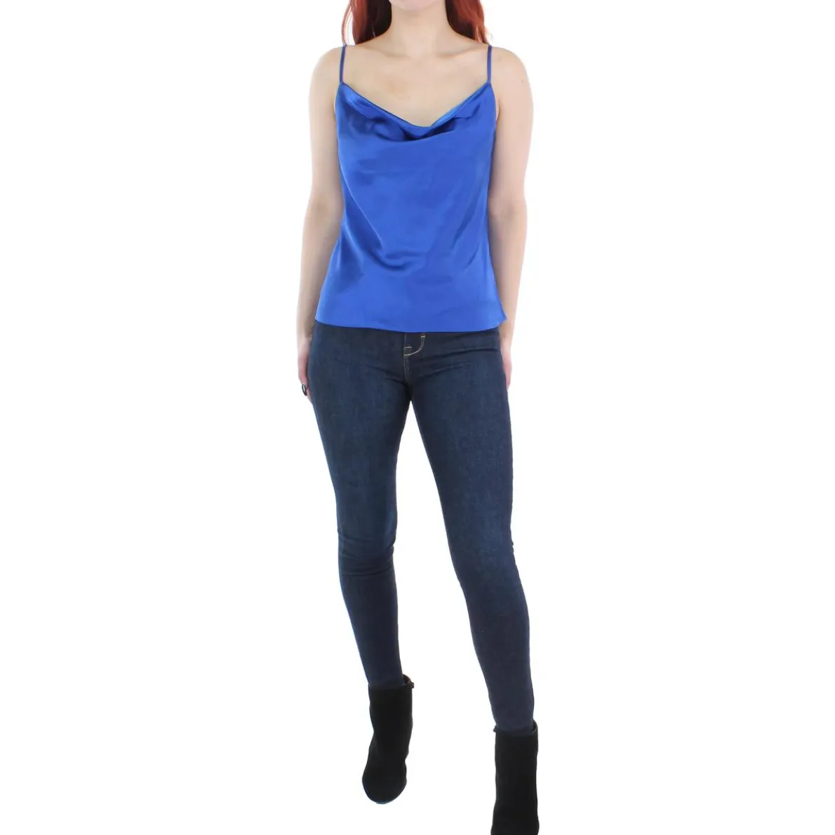 Satin Cowl Neck Tank Top