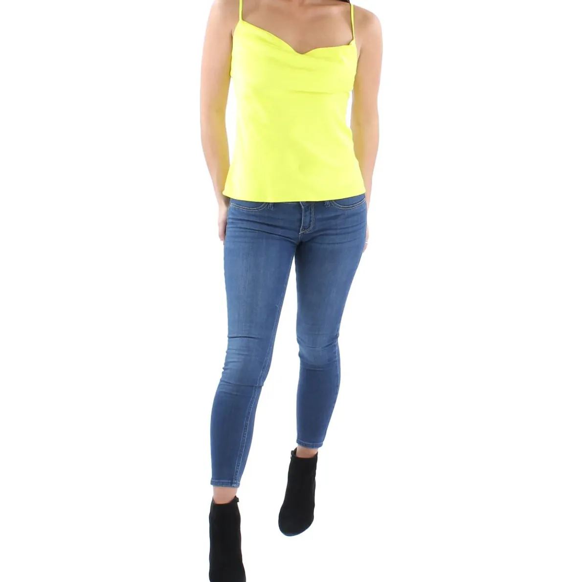 Satin Cowl Neck Tank Top