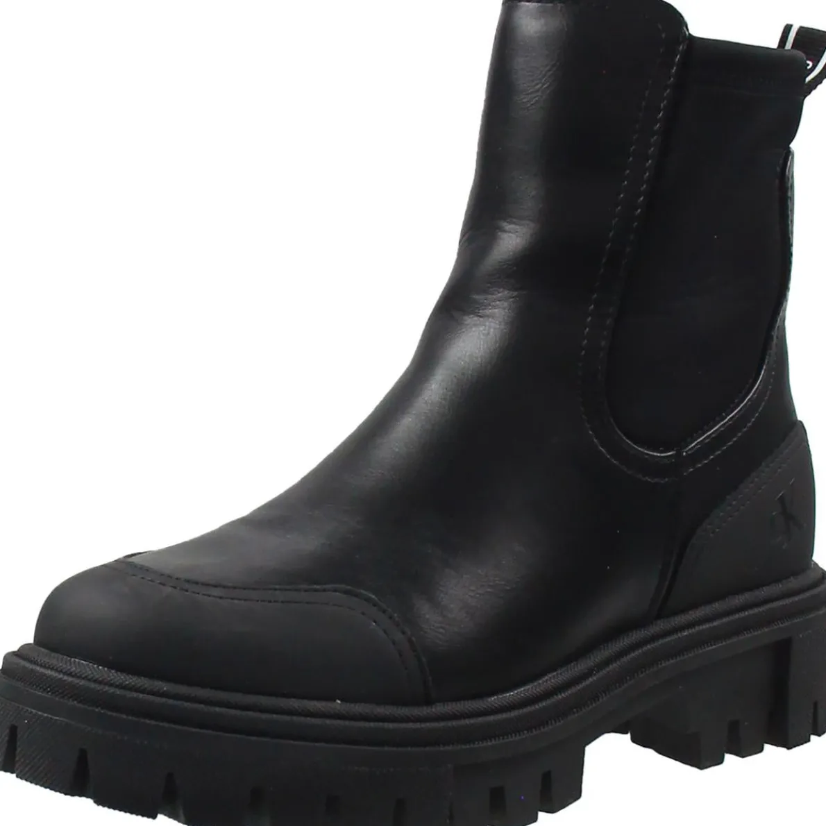 REMOLA Lugged Sole Faux Leather Ankle Boots