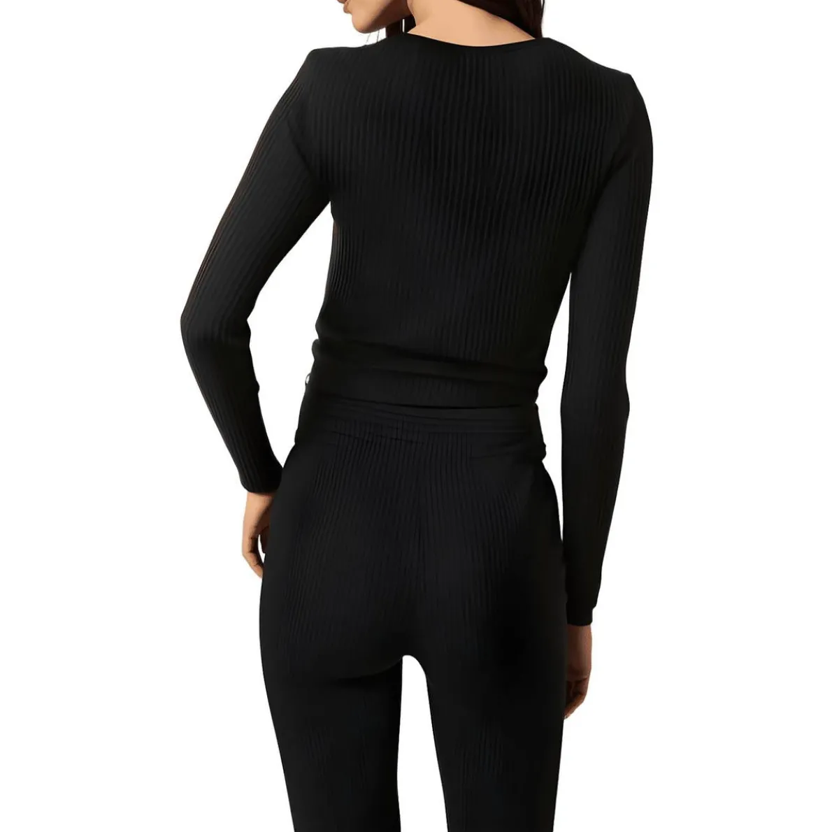 Scalloped Knit Hooded Sweatshirt