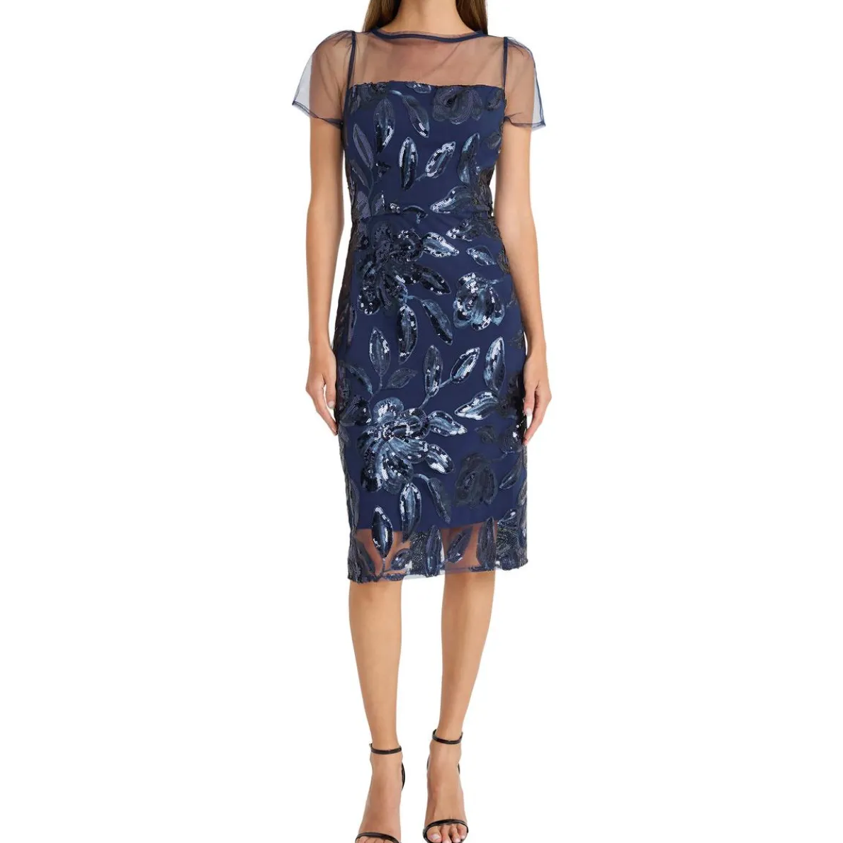 Sequined Mesh Cocktail And Party Dress