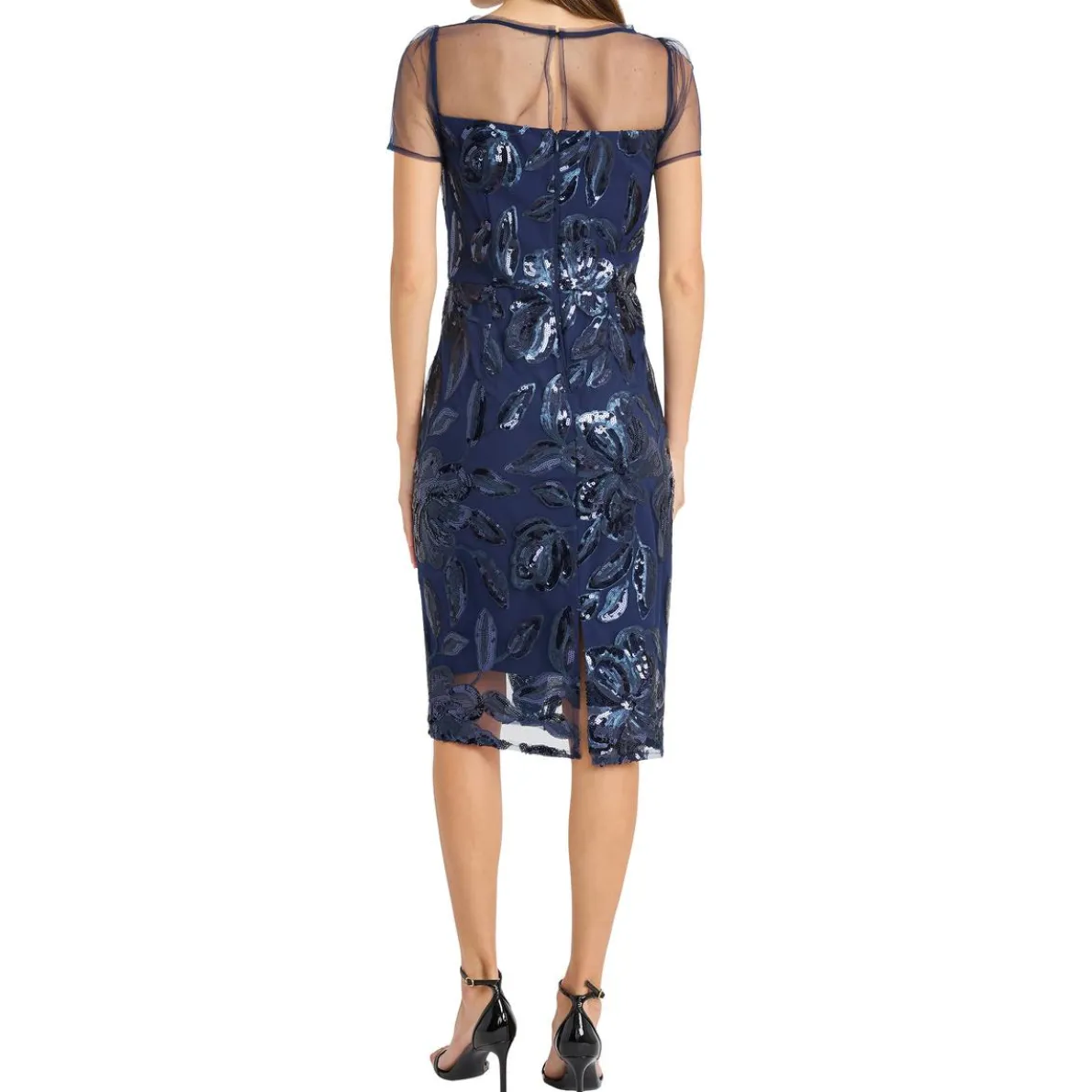 Sequined Mesh Cocktail And Party Dress