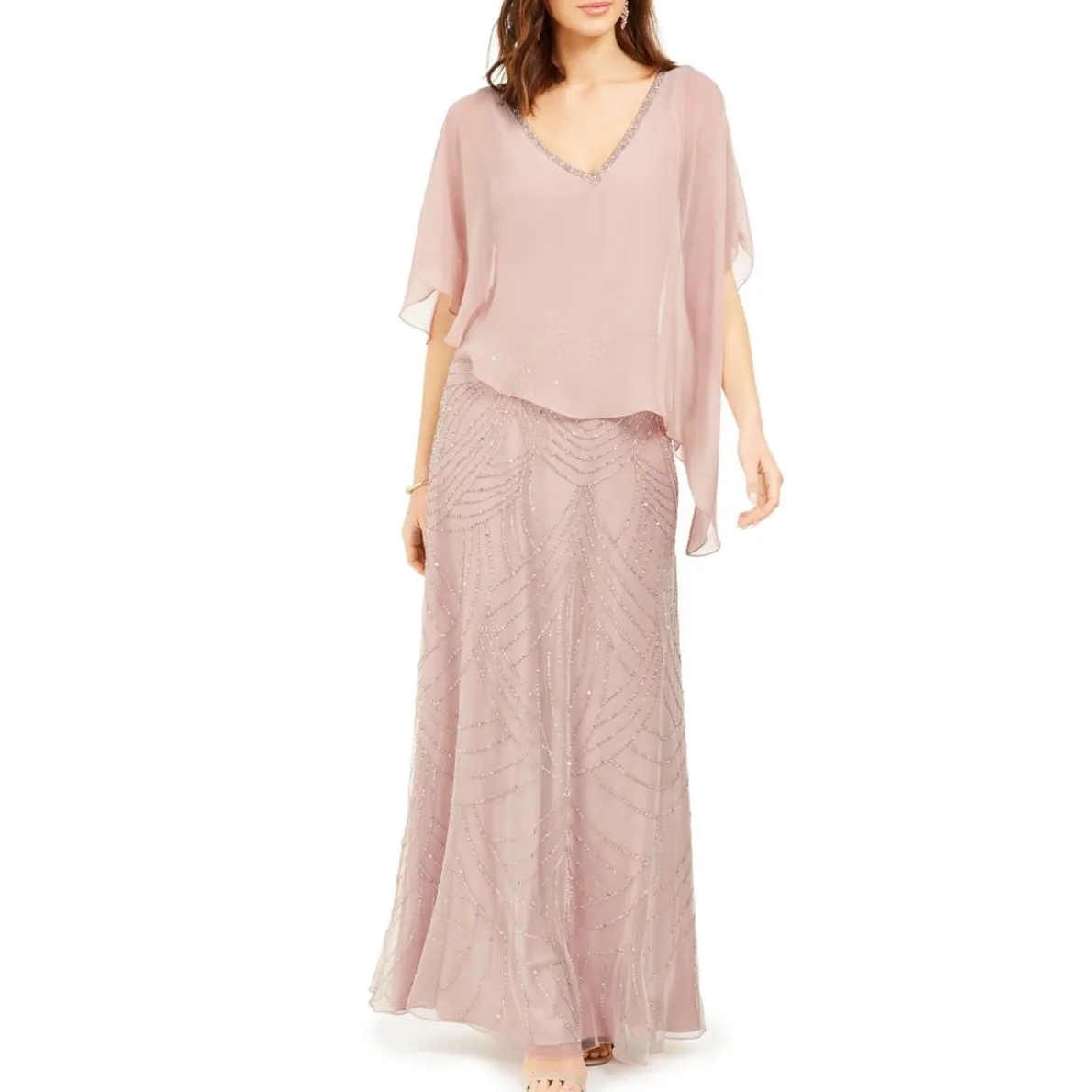 Sheer Embellished Formal Dress