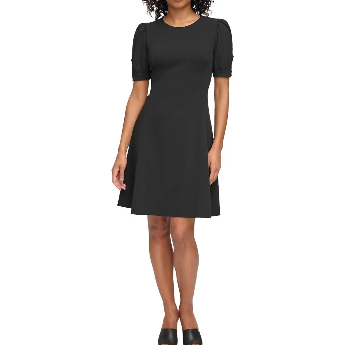 Short Sleeve Midi Fit & Flare Dress