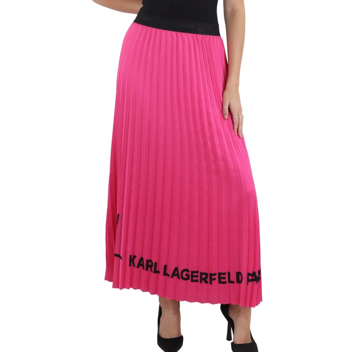 Shutter Pleat Midi Skirt