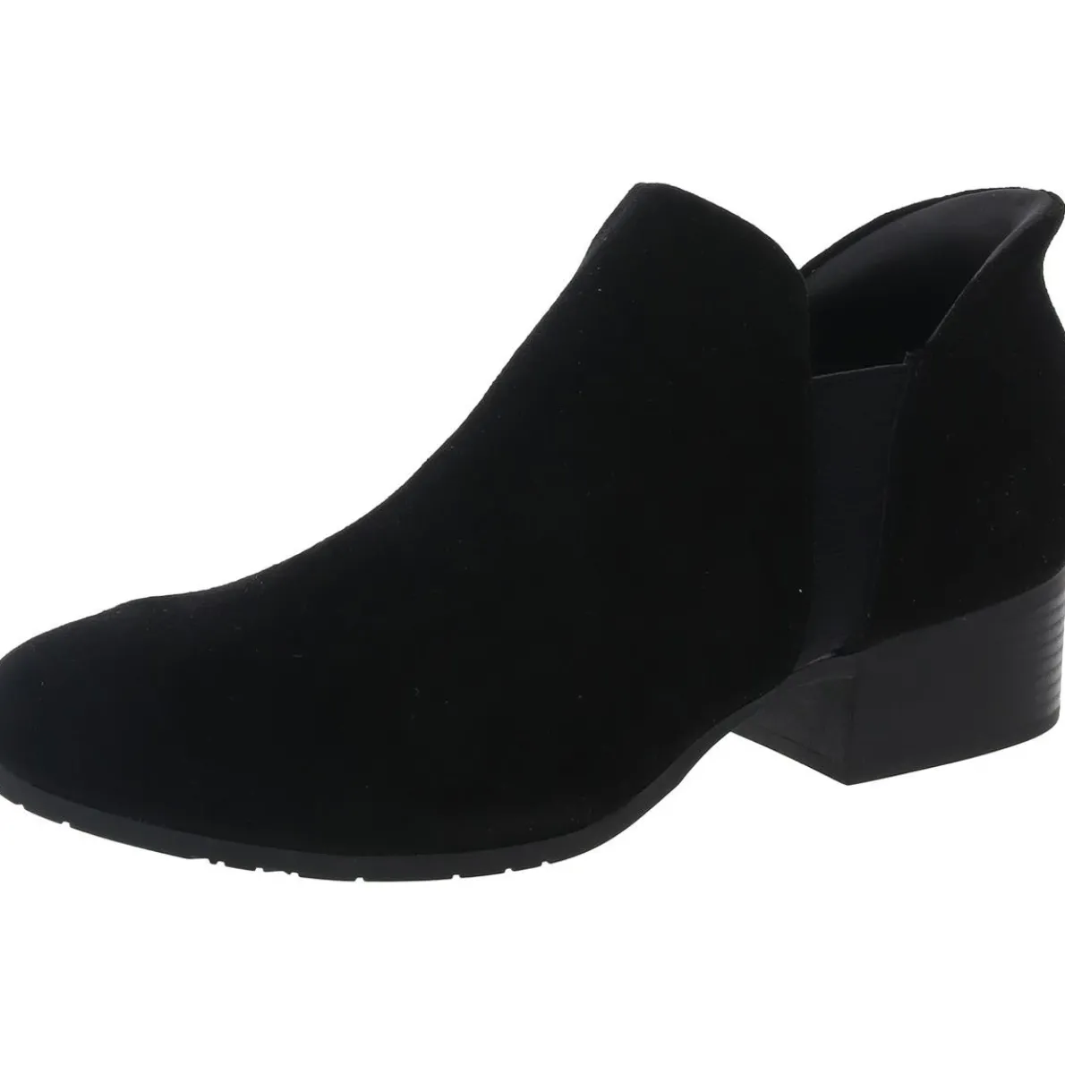SIDE EZ ON Block Heel Suede Booties