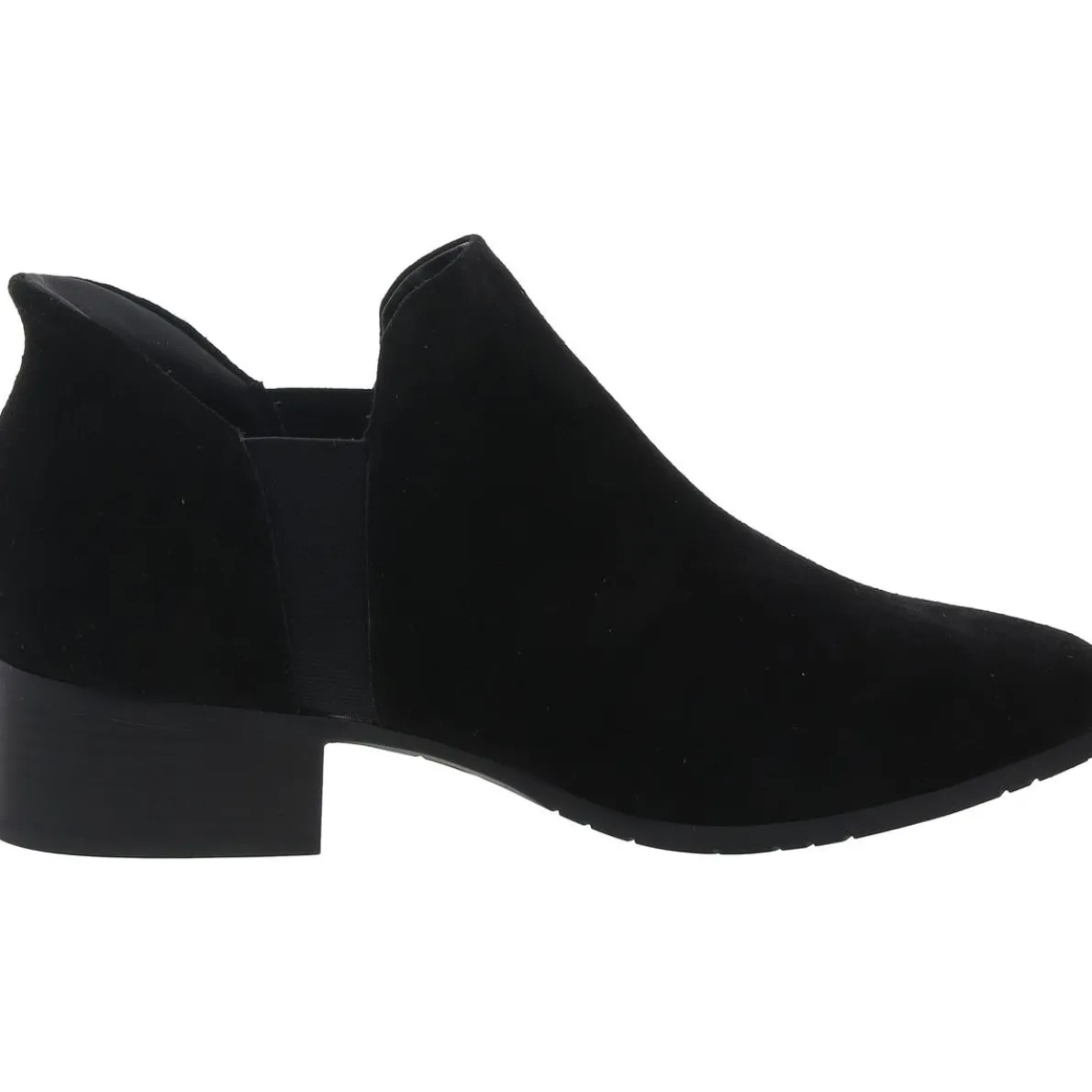 SIDE EZ ON Block Heel Suede Booties