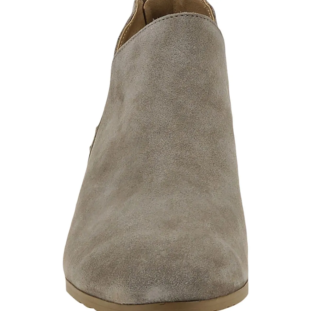 Sideway Suede Stacked Block Heel Ankle Boots