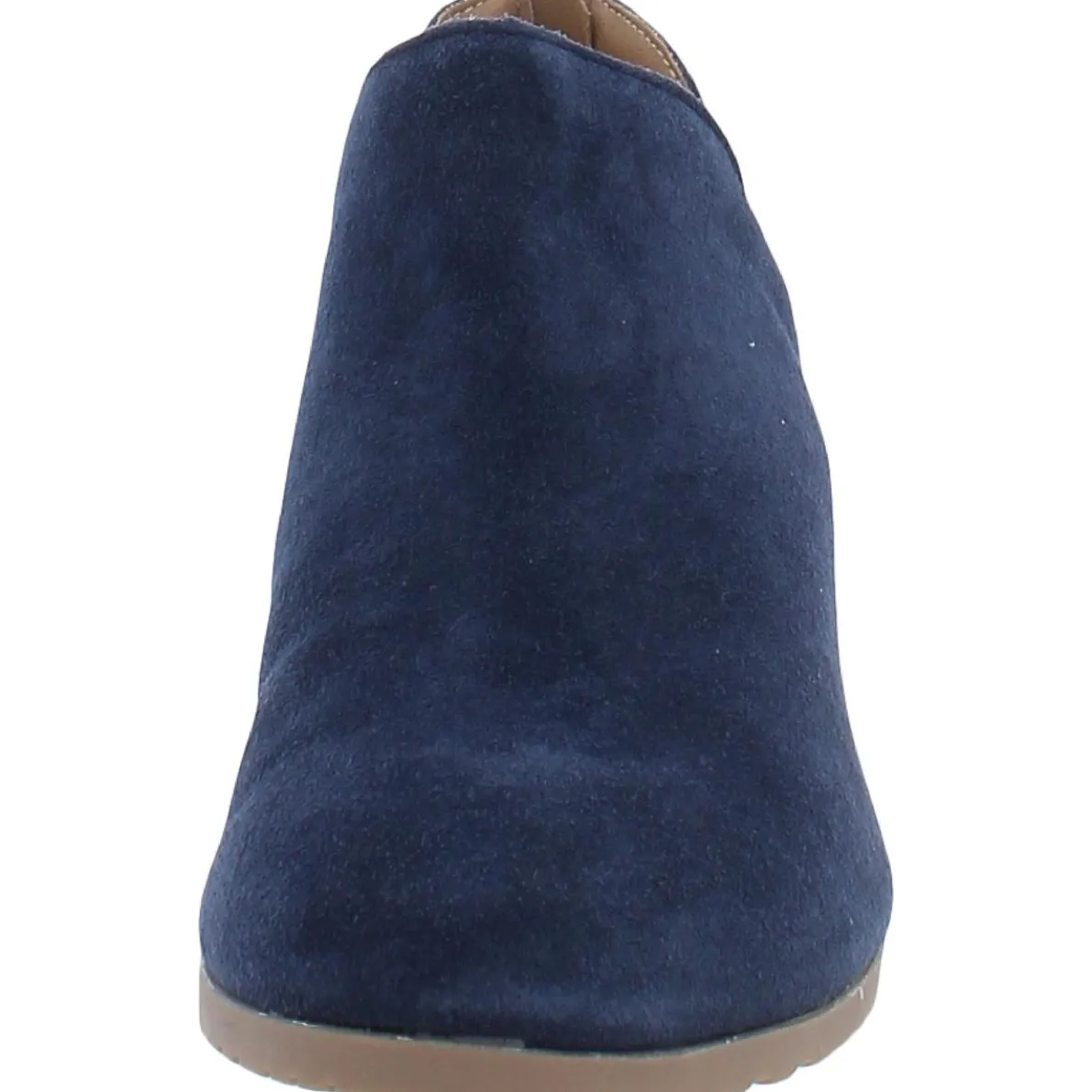 Sideway Suede Stacked Block Heel Ankle Boots